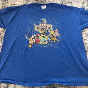 Vintage 2005 Disneyland 50 year Golden Celebration Men's Shirt Size 2XL Blue